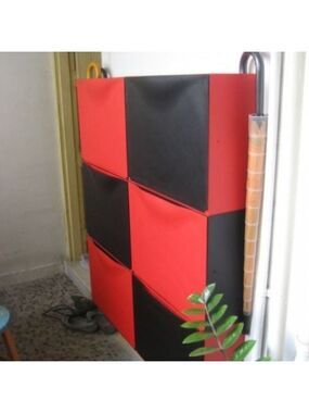 IKEA TRONES RED shoe organizer wall pocket storage cabinet box Rare Colour